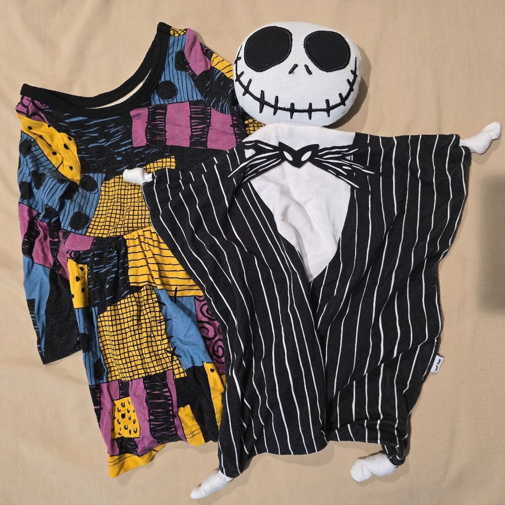 🎃 EUC Little Sleepies Disney Nightmare Before Christmas Set – Sally Dress+Jack